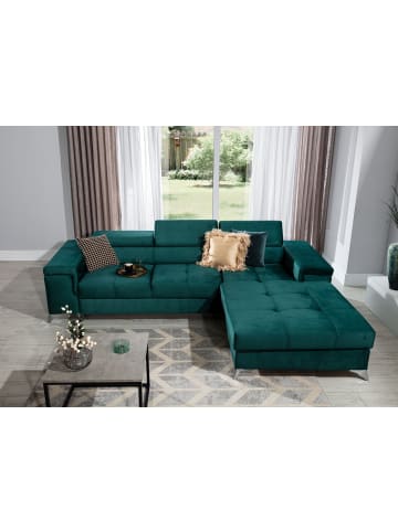 MF Design Ricky Recamiere Rechts in Flaschengrün -  (L) 205 x (B) 281 x (H) 88 cm