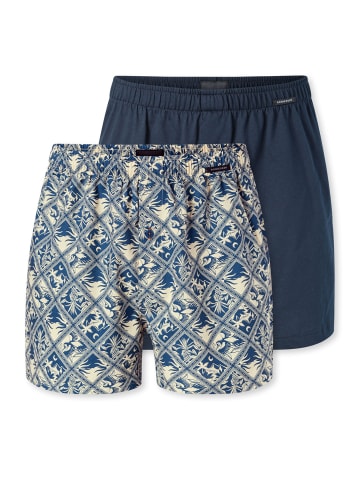 Schiesser Boxer Multi in dunkelblau, hell-gelb