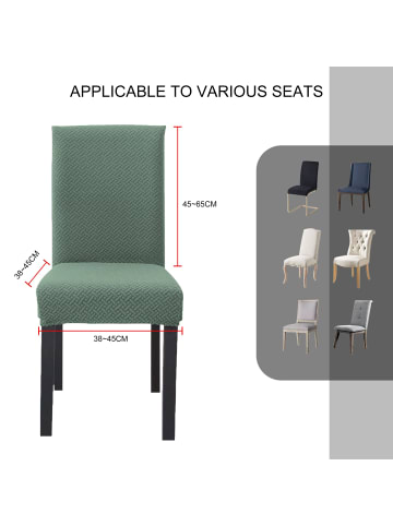 Intirilife Elastische Stuhlhusse Stuhlüberzug in 6x Gemustert Hell Grün