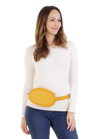 Cluty Gürteltasche echt Leder in gelb