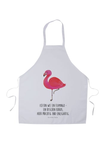 Mr. & Mrs. Panda Grillmeister Schürze Flamingo Classic mit Spruch in Weiß