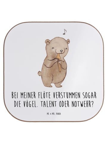 Mr. & Mrs. Panda Untersetzer Besondere Flöte mit Spruch in Weiß