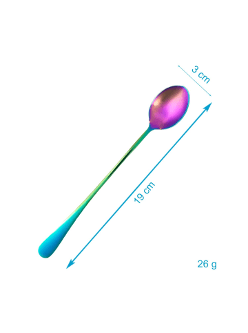 Intirilife 6er Set Dessert Löffel in Rainbow