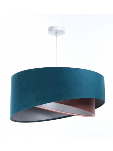 Licht-Erlebnisse Pendelleuchte Ø 50 x (T)102 cm in Weiß Türkis Rosa Silber