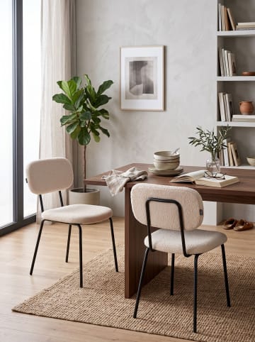 Beliani 2er-Set Esszimmerstuhl ADAIR in Beige/Schwarz
