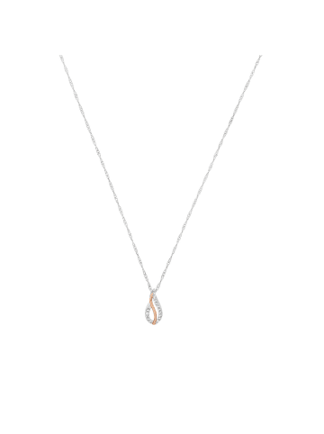 Amor Kette mit Anhänger Silber 925, rhodiniert+rosévergoldet in Bicolor