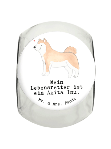 Mr. & Mrs. Panda Dose Akita Inu Lebensretter mit Spruch in Weiß