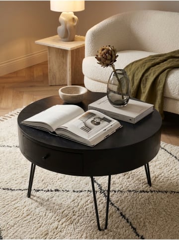 KADIMA DESIGN Couchtisch 60x60x43 cm Mango Massivholz Metall Sofatisch, Design