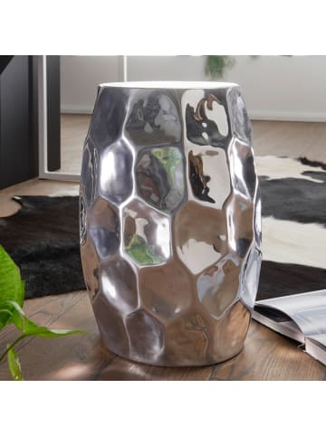 KADIMA DESIGN Couchtisch Premium | Orient-Style, Hammerschlag-Alu, Pflegeleicht in Silber