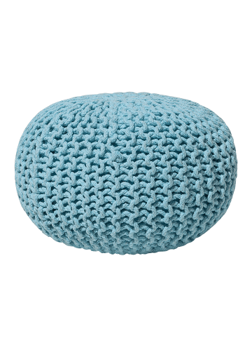 Beliani Pouf CONRAD in Blau - (W) 40 x (H) 25 x (L) 40 cm
