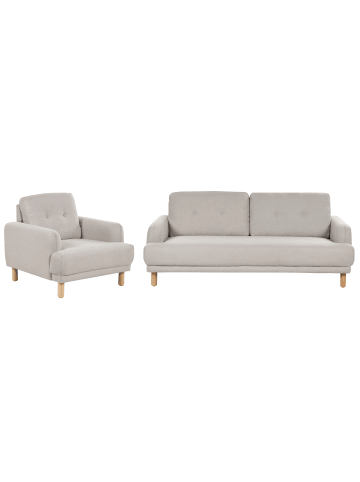 Beliani 2-tlg Sitzgruppe TUVE in Beige/Braun
