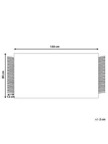 Beliani Kurzflor TACETTIN in Weiß/Schwarz - (W) 80 x (H) 1 x (L) 150 cm