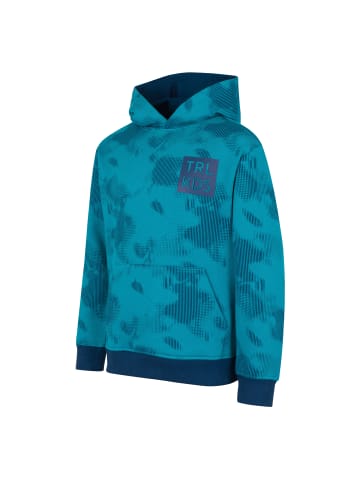 Trollkids Hoodie Lifjell in dark turquoise/madeira blue