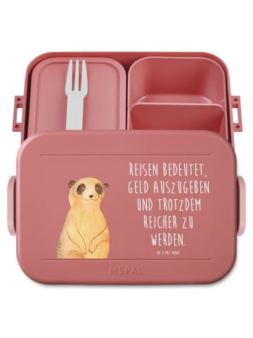 Mr. & Mrs. Panda MEPAL Bentobox Erdmännchen Motiv mit Spruch in Rot Pastell