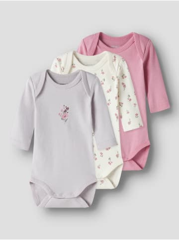 name it Bodystocking NBFBODY 3P LS FLOWER in jet stream