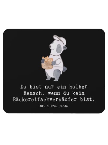 Mr. & Mrs. Panda Mouse Pad Bäckereifachverkäufer Herz mit Spruch in Schwarz