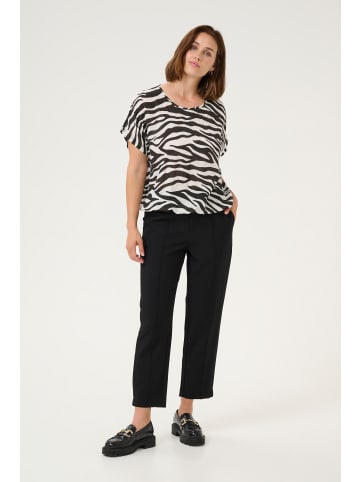Kaffe Bluse ärmellos KAamber Loose fit in Black/Chalk Animal Print