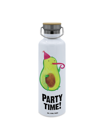 Mr. & Mrs. Panda Trinkflasche Avocado Party Zeit mit Spruch in Weiß