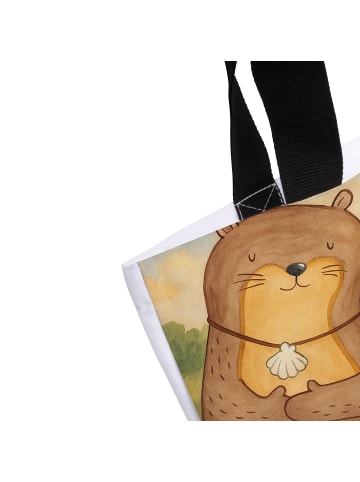 Mr. & Mrs. Panda Shopper Otter Muschel Design mit Spruch in Weiß