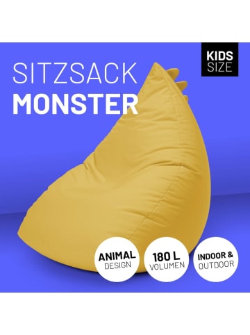 Lumaland LUMALAND Kindersitzsack Animal Line Monster - Senfgelb