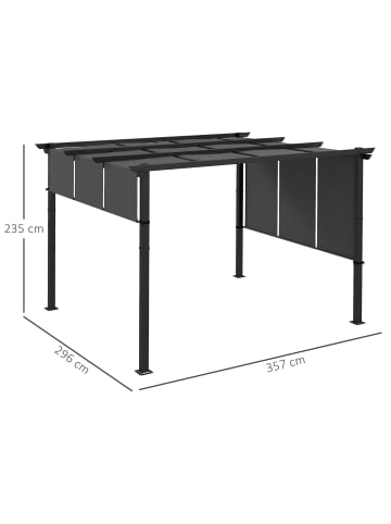 Outsunny Pergola 357L x 296B x 235H cm Dunkelgrau