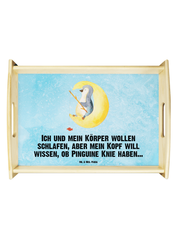 Mr. & Mrs. Panda Tablett Rutschfest Pinguin Mond mit Spruch in Eisblau