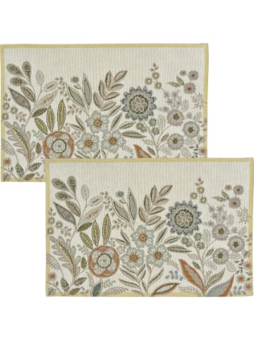 Sander Gobelin Tischset 2er-Pack Loni in grau-terra
