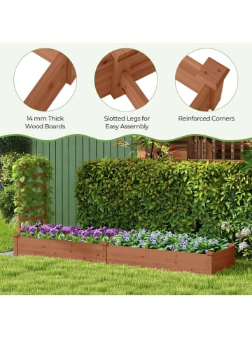 COSTWAY Hochbeet mit Rankgitter in Braun