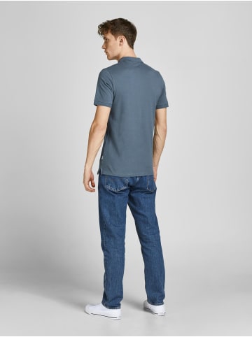 Jack & Jones Einfarbiges Polo Hemd Pique T-Shirt mit Kragen JJEBASIC in Grau