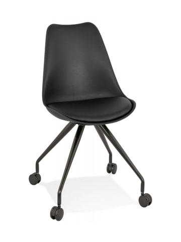 KADIMA DESIGN Bürostuhl SKIN mit Rollen | Modernes Design | Metall Kunststoff in Schwarz