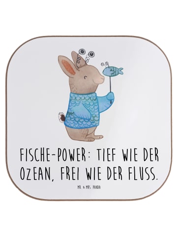 Mr. & Mrs. Panda bieruntersetzer Fische Astrologie mit Spruch in Weiß
