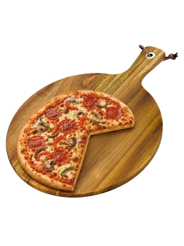relaxdays Pizzabrett in Natur - (B)28 x (H)1,2 x (T)37,5 cm