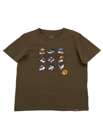 Jack Wolfskin Shirt Many WolvesTee Baumwolle in Braun