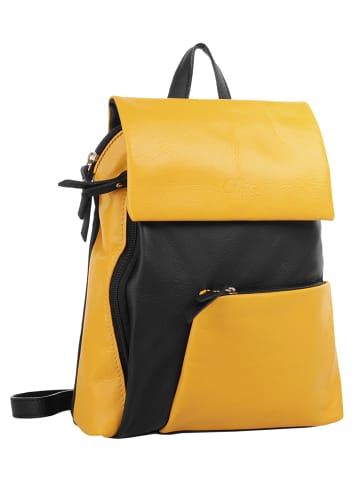 Cluty City-Rucksack echt Leder in gelb