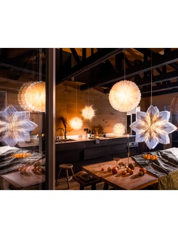 Sterntaler Dekostern | Weihnachtsstern Papier | Faltstern | Weiß | 45cm | Innen |