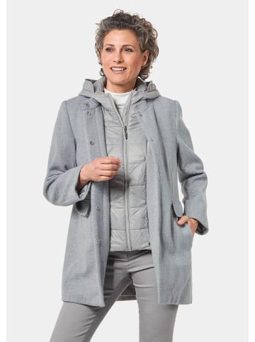 GOLDNER Kurzgröße:  Eleganter Mantel Mantel mit herausnehmbarem Steppfutter in silbergrau / dunkelgrau / melange