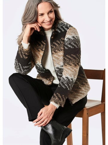 GOLDNER Gerade Herbstjacke, Blockstreifen in schwarz / gemustert