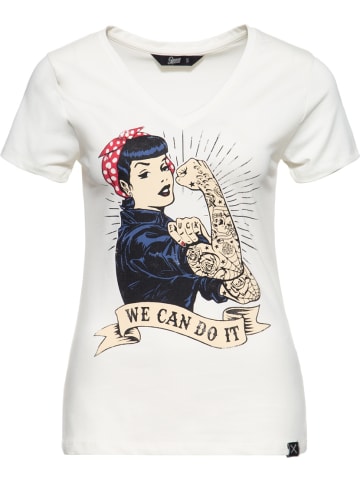Queen Kerosin Shirt "T Shirt - We Can Do It" in Weiß