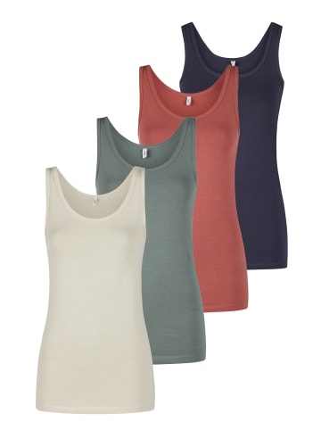 ONLY Top ONLLIVE LUV Tank Top 4er Pack in Mehrfarbig