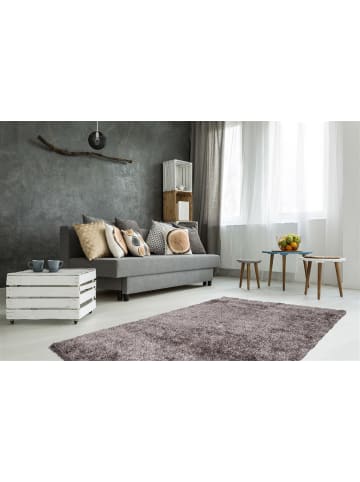 Kayoom Wohnzimmer Teppich – Hochflorteppich Diamond 700 120cm RUND in champagner - rechteckig