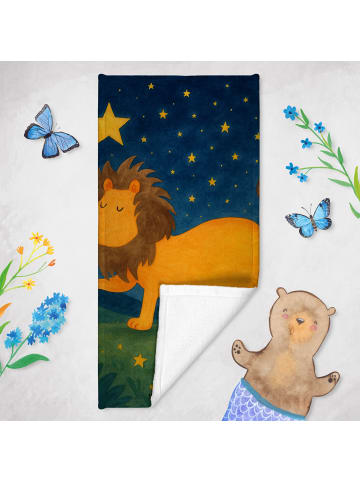 Mr. & Mrs. Panda Badetuch Sternzeichen Löwe Design ohne Spruch in Weiß