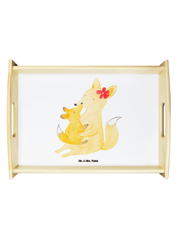 Mr. & Mrs. Panda Holztablett Fuchs Mama ohne Spruch in Weiß