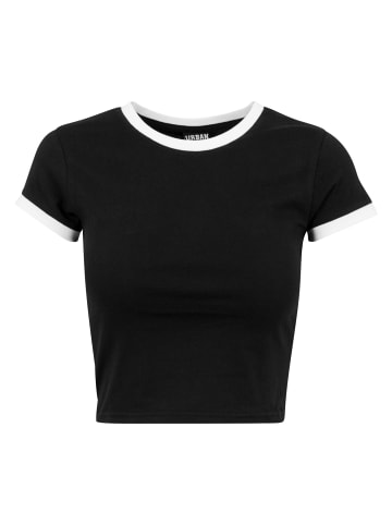 Urban Classics Cropped T-Shirts in blk/wht