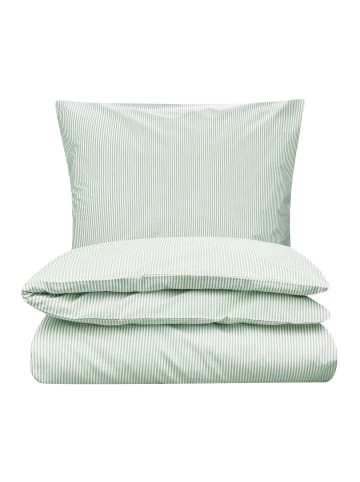 MELA Perkal Bettwäsche Set Style MAJULI Stripes in thymian - naturweiss gestreift