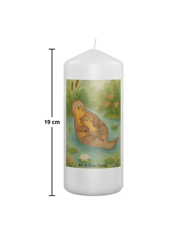 Mr. & Mrs. Panda Laternenkerze Otter Kind Design ohne Spruch in Weiß