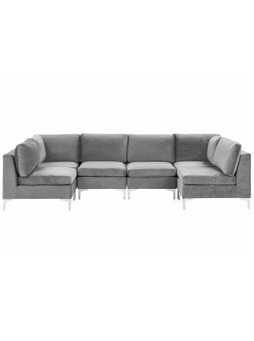 Beliani Modulsofa EVJA in Grau - (W) 300 x (H) 84 x (L) 150 cm