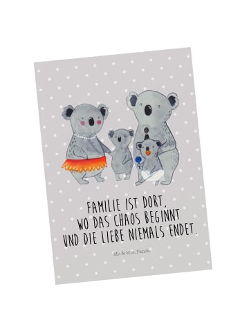 Mr. & Mrs. Panda Postkarte Koala Familie mit Spruch in Grau Pastell