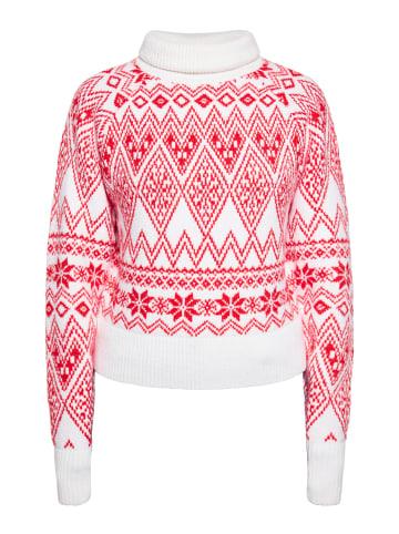myMo Damen Strick Pullover in Rot Weiss