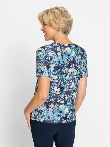 WITT WEIDEN Shirt in marine-ecru-bedruckt