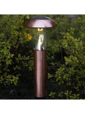STAR Trading LED Solar-Wegeleuchte ,Napoli, Lichtsensor, Edelstahl, kupferfarben,